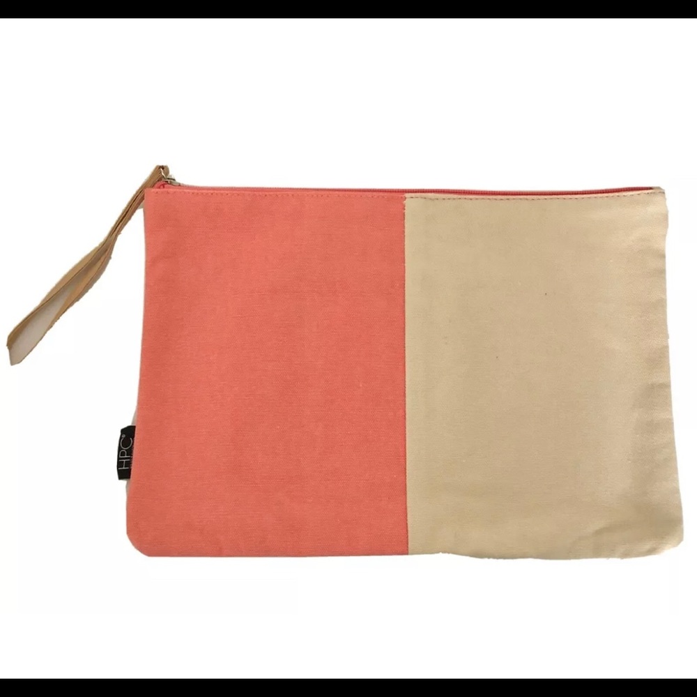 Hamilton Perkins Laptop Pouch in peach and cream